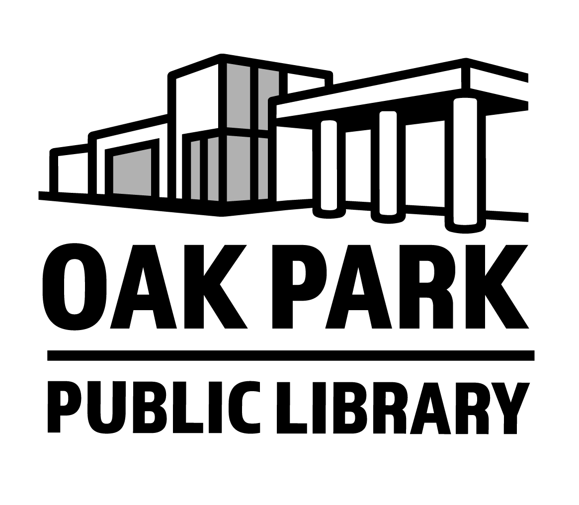Library Logo featuring a line drawing of the library building
