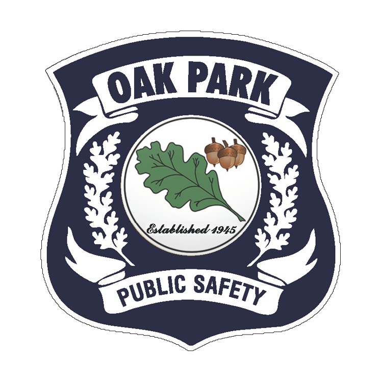 The shield of the oak Park Michigan Department of Public Safety.