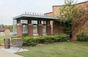 The exterior of the Community Center building in Oak Park, Michigan.
